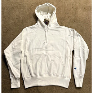 Champion Reverse Weave Hoodie Heavyweight Sweatshirt Size Small White New